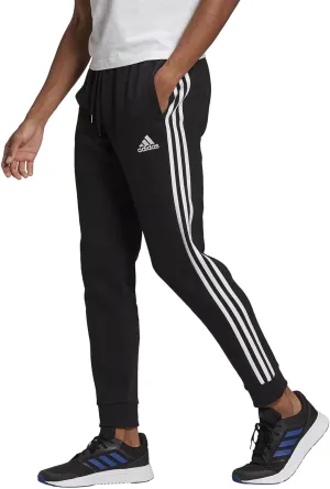 adidas Men's Essentials Fleece Tapered Cuff 3-Stripes Pants