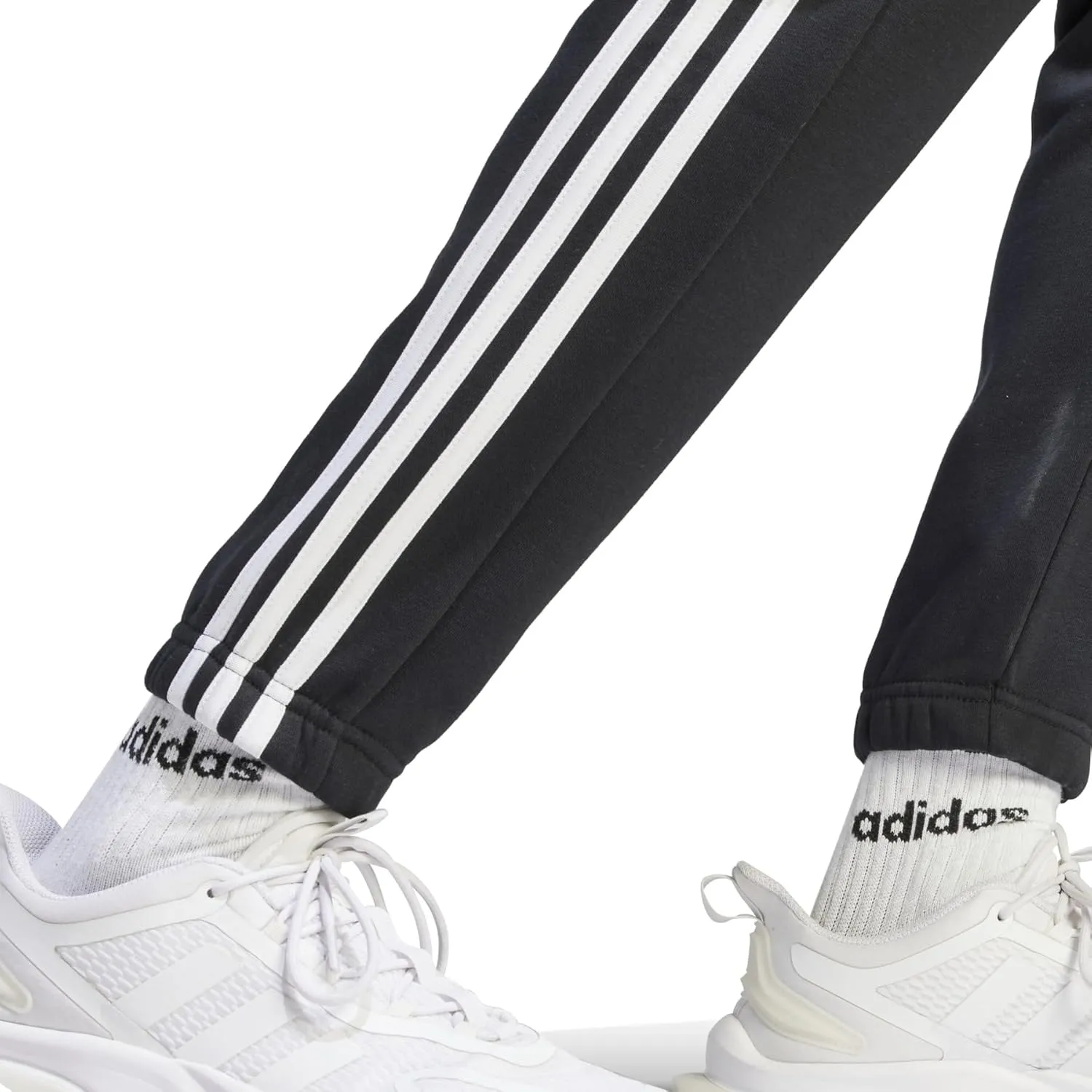 adidas Men's Essentials Fleece Tapered Cuff 3-Stripes Pants