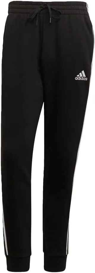 adidas Men's Essentials Fleece Tapered Cuff 3-Stripes Pants