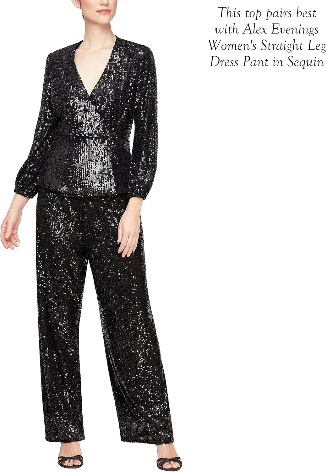 Alex Evenings Women's Straight Leg Dress Pant for Mother of The Bride, Elegant Party Outfit (Petite and Regular Sizes)