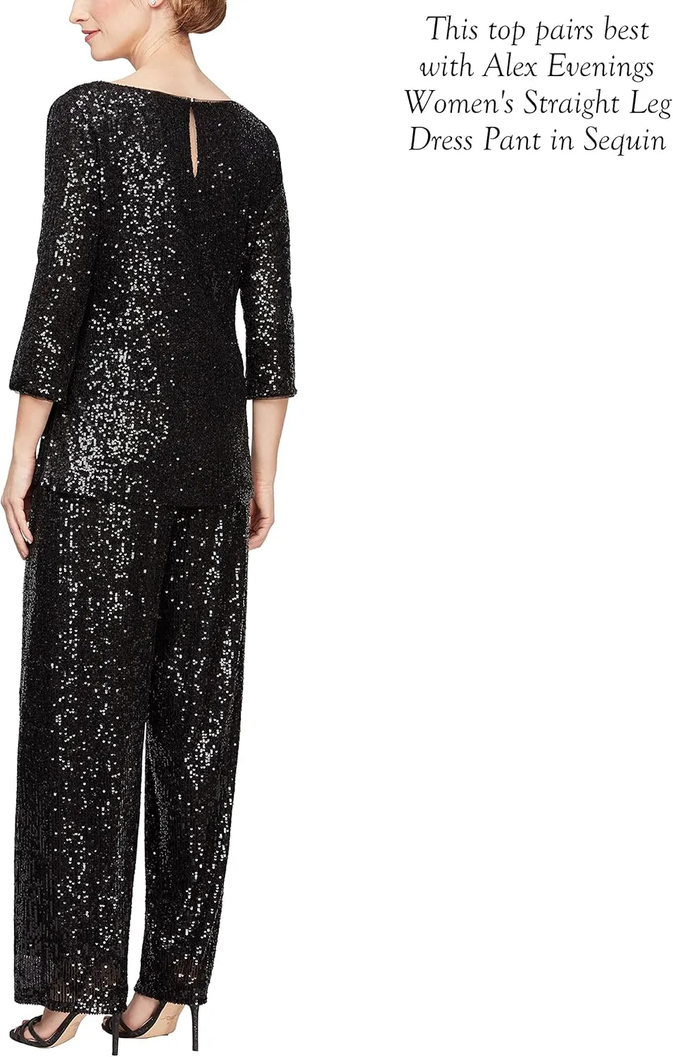Alex Evenings Women's Straight Leg Dress Pant for Mother of The Bride, Elegant Party Outfit (Petite and Regular Sizes)