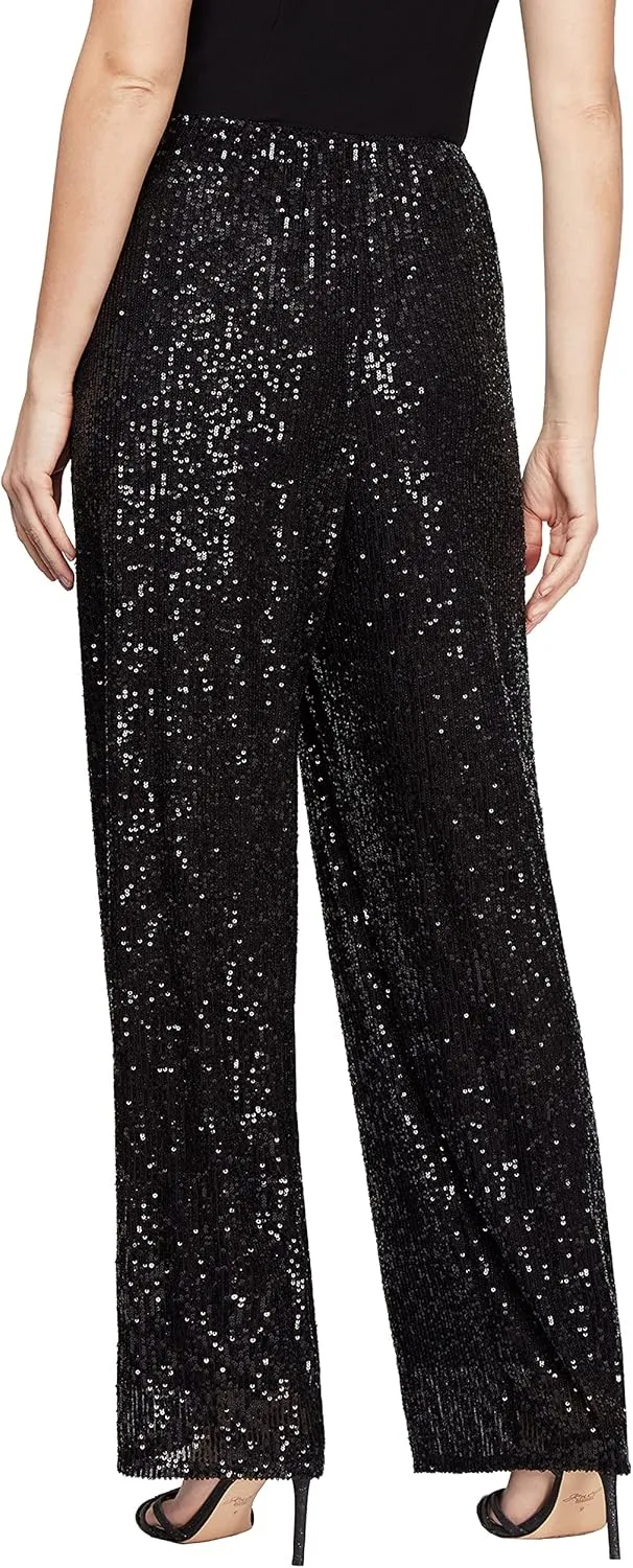 Alex Evenings Women's Straight Leg Dress Pant for Mother of The Bride, Elegant Party Outfit (Petite and Regular Sizes)