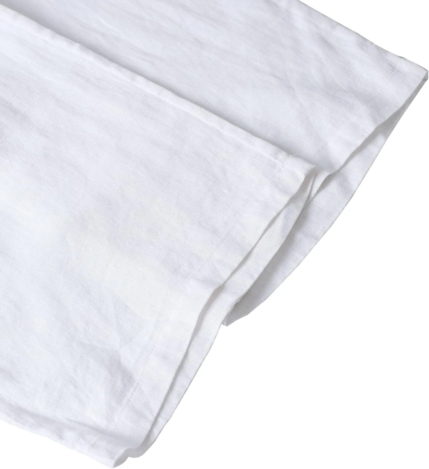 Amazhiyu Men's 100% Linen Summer Casual Elastic Drawstring Loose Pants Pockets
