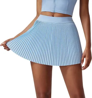 Athletic Skorts for Women A Line Pleated Skort High Waist Lightweight Golf Skirts Tennis Skirts for Women with Shorts