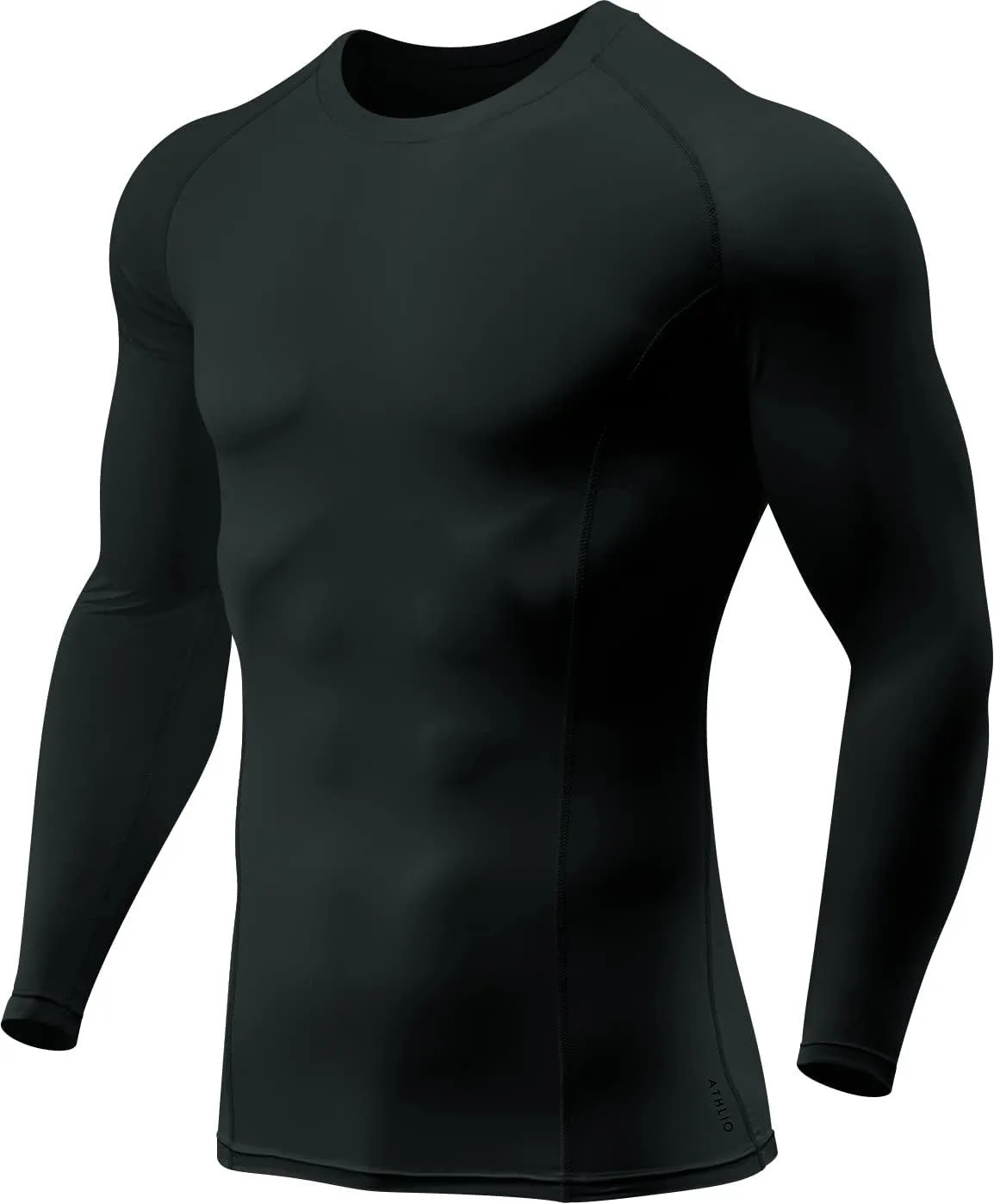 ATHLIO Men's UPF 50  Long Sleeve Compression Shirts, Water Sports Rash Guard Base Layer, Athletic Workout Shirt