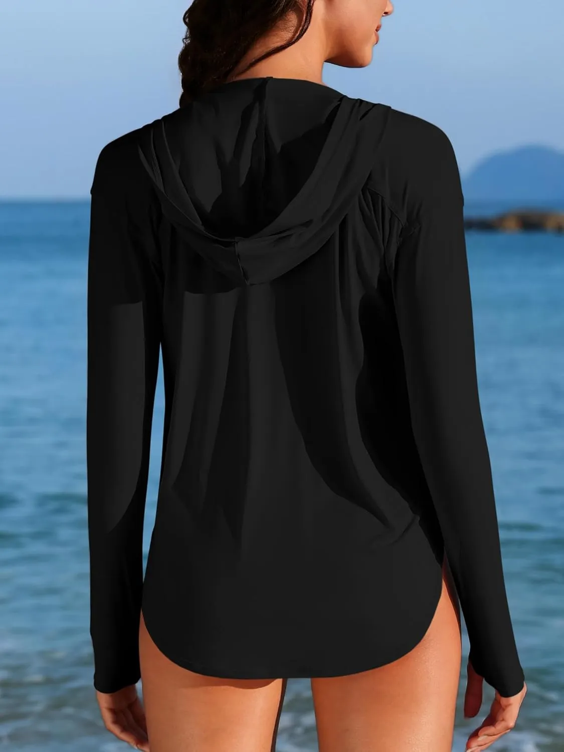 ATTRACO Rash Guard for Women UPF 50  Sun Protection Clothing Button Down SPF Hoodie Beach Shirts