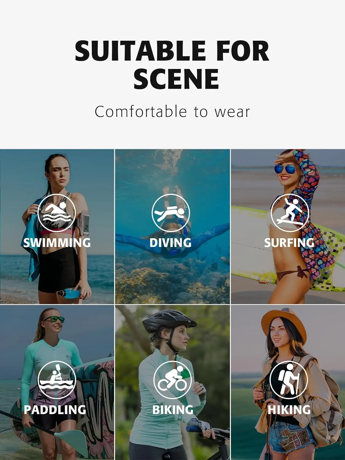 ATTRACO Rash Guard for Women UPF 50  Sun Protection Clothing Button Down SPF Hoodie Beach Shirts