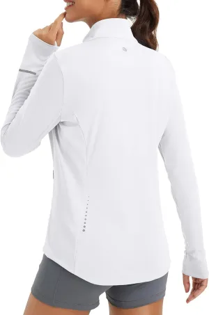 baleaf Women's Lightweight Running Jacket Sun Protection Athletic Full Zip Long Sleeve Shirts UPF 50  Pockets Cycling