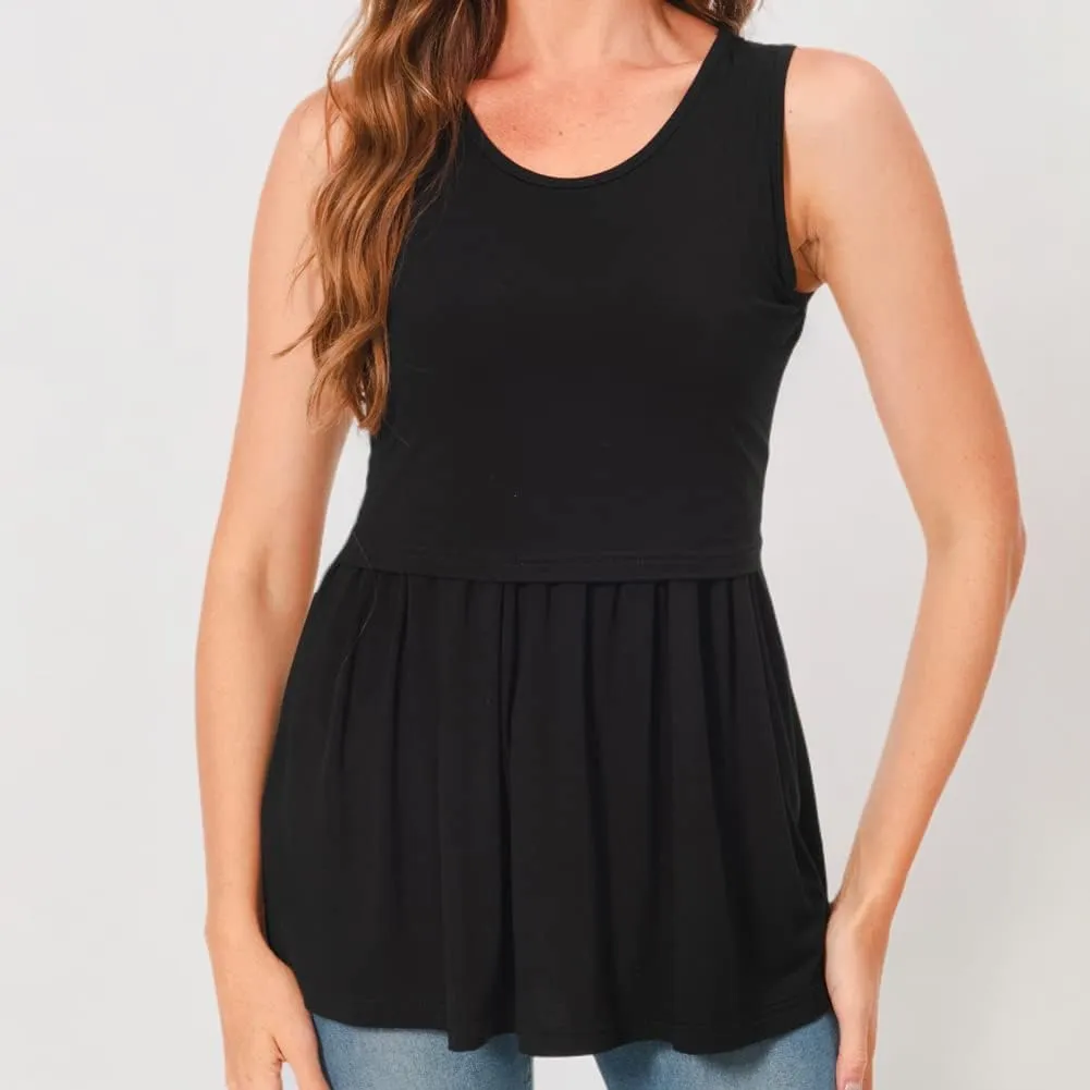 Bearsland Women's Maternity Nursing Tank Tops Sleeveless Scoop Neck Breastfeeding Shirt Pregnancy Clothes