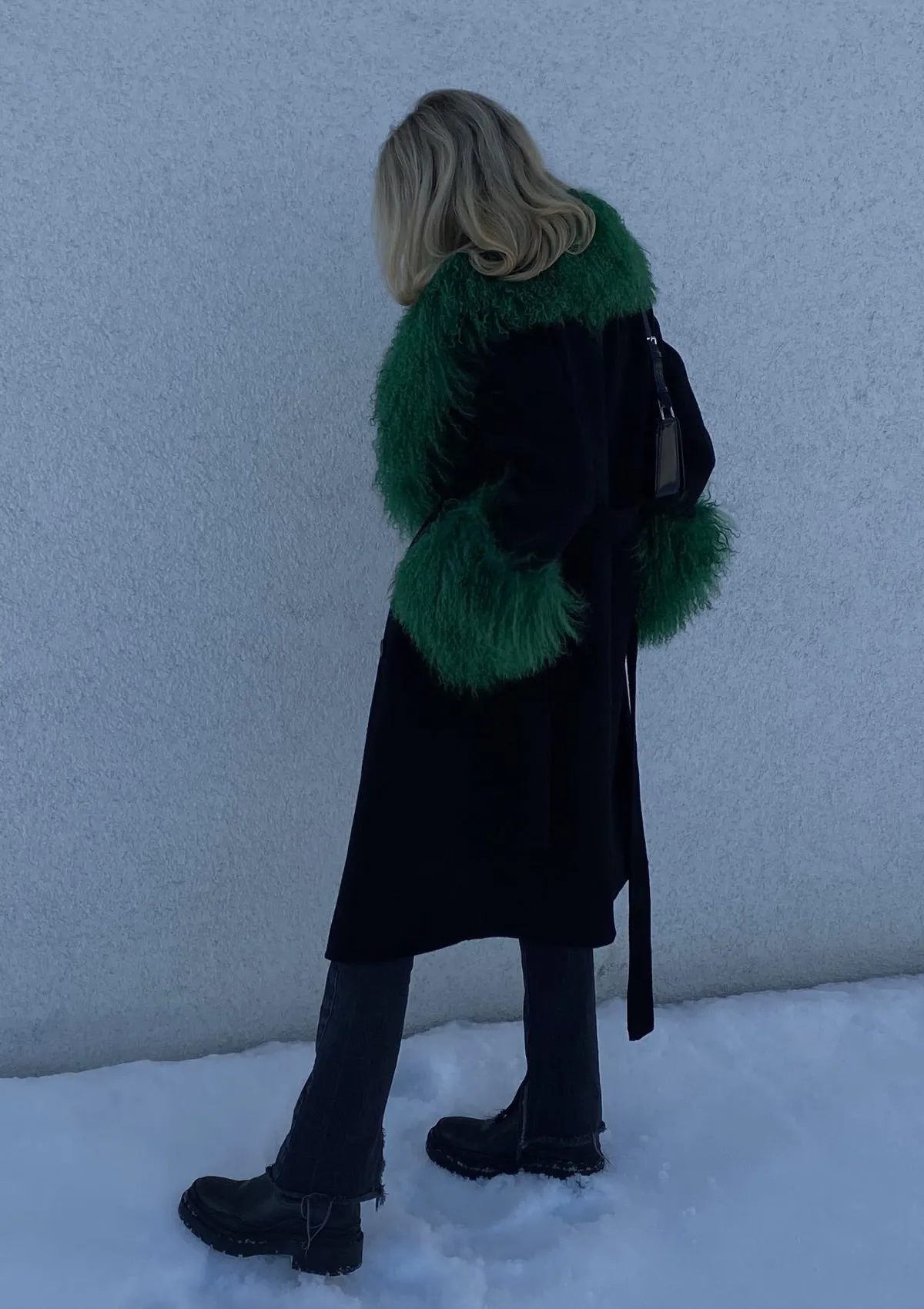 Bella Coat- Black/ Green