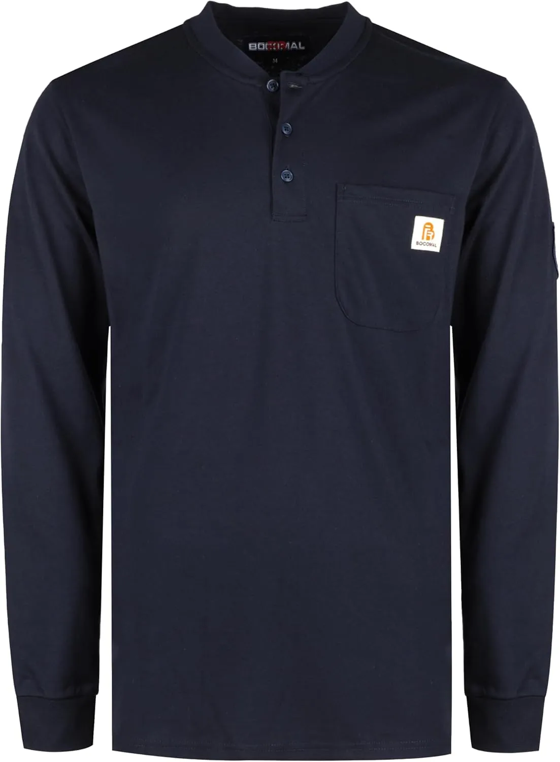 BOCOMAL FR Shirts Henley 7oz Midweight Fire Resistant Clothing NFPA2112 CAT2 Men's Flame Retardant Work Shirt