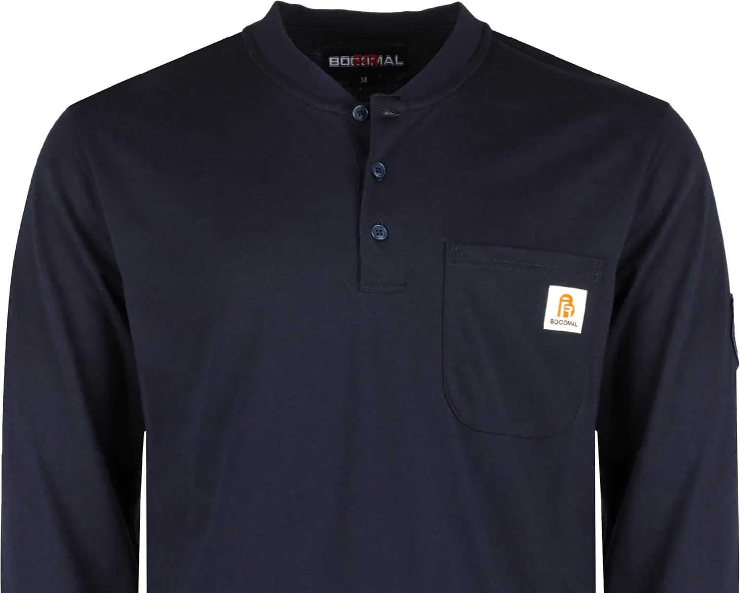 BOCOMAL FR Shirts Henley 7oz Midweight Fire Resistant Clothing NFPA2112 CAT2 Men's Flame Retardant Work Shirt