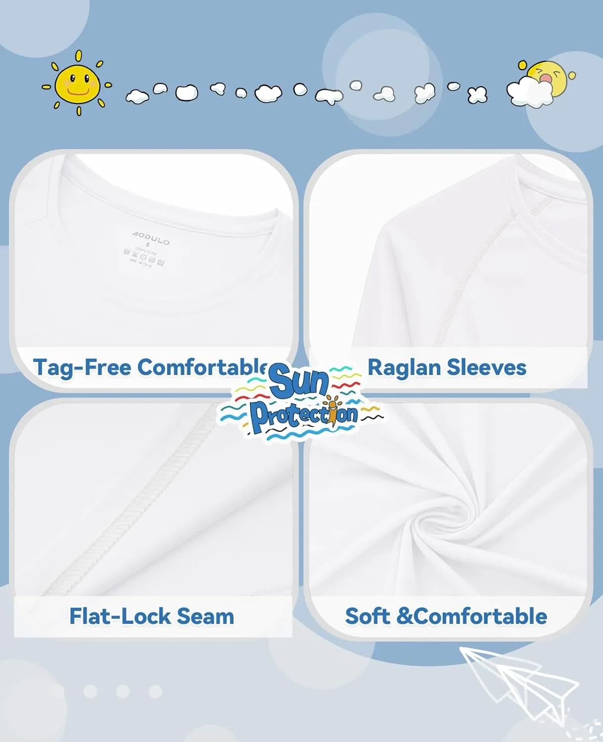 Boys Girls Long Sleeve Sun Shirts Rashguard UPF50 UV Quick Dry Athletic Hiking Fishing Golf Workout Play Water Size 6-14