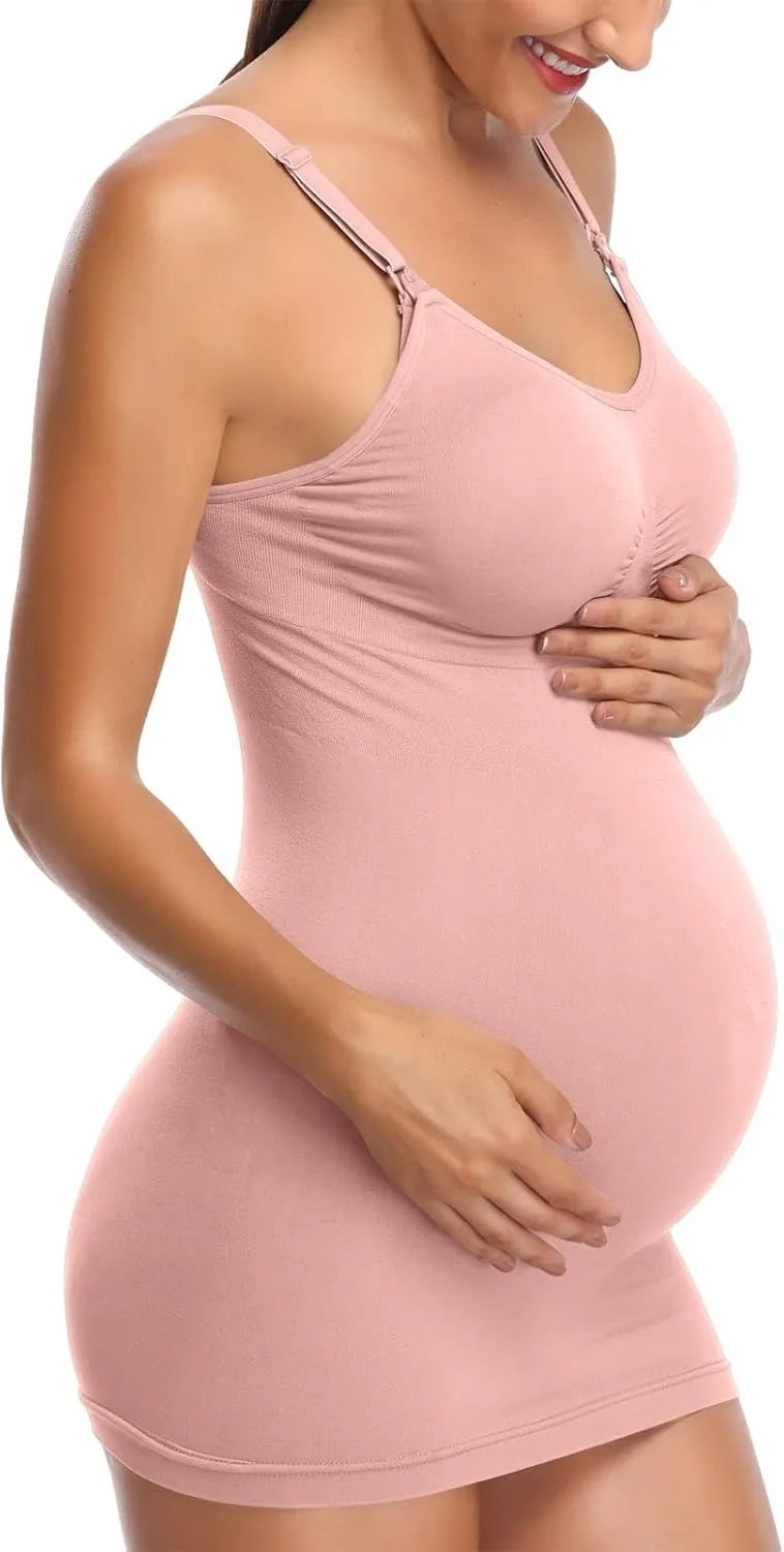 BRLIDO Womens Nursing Tank Tops Built in Bra for Breastfeeding Maternity Camisole Brasieres