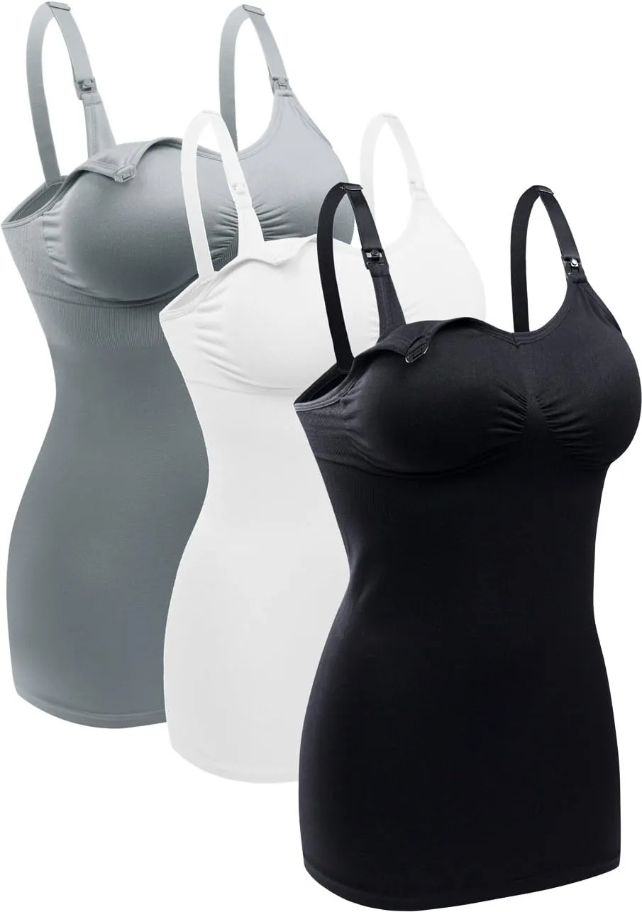BRLIDO Womens Nursing Tank Tops Built in Bra for Breastfeeding Maternity Camisole Brasieres