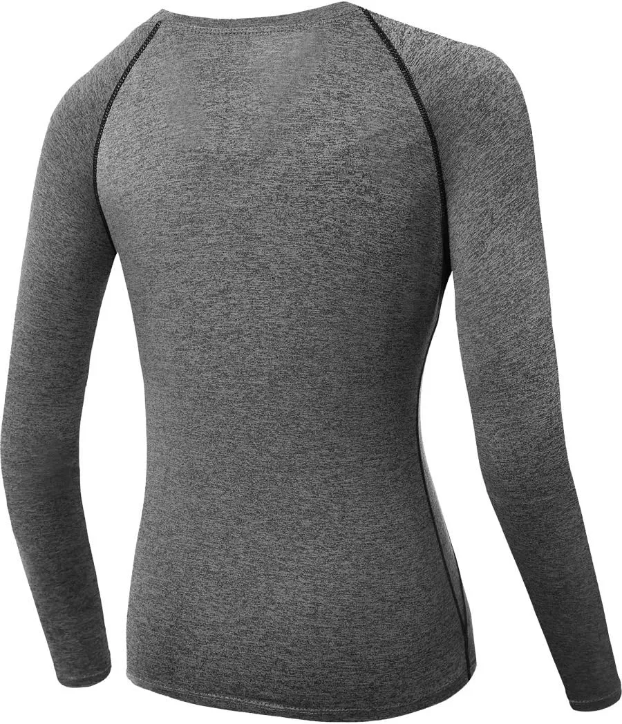 CADMUS 1 or 3 Pack Workout Long Sleeve Shirts for Women Dry Fit Compression Running Top