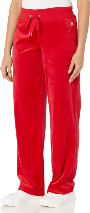 Calvin Klein Women's Comfortable Wide Leg Everyday Velour Drawstring Pant