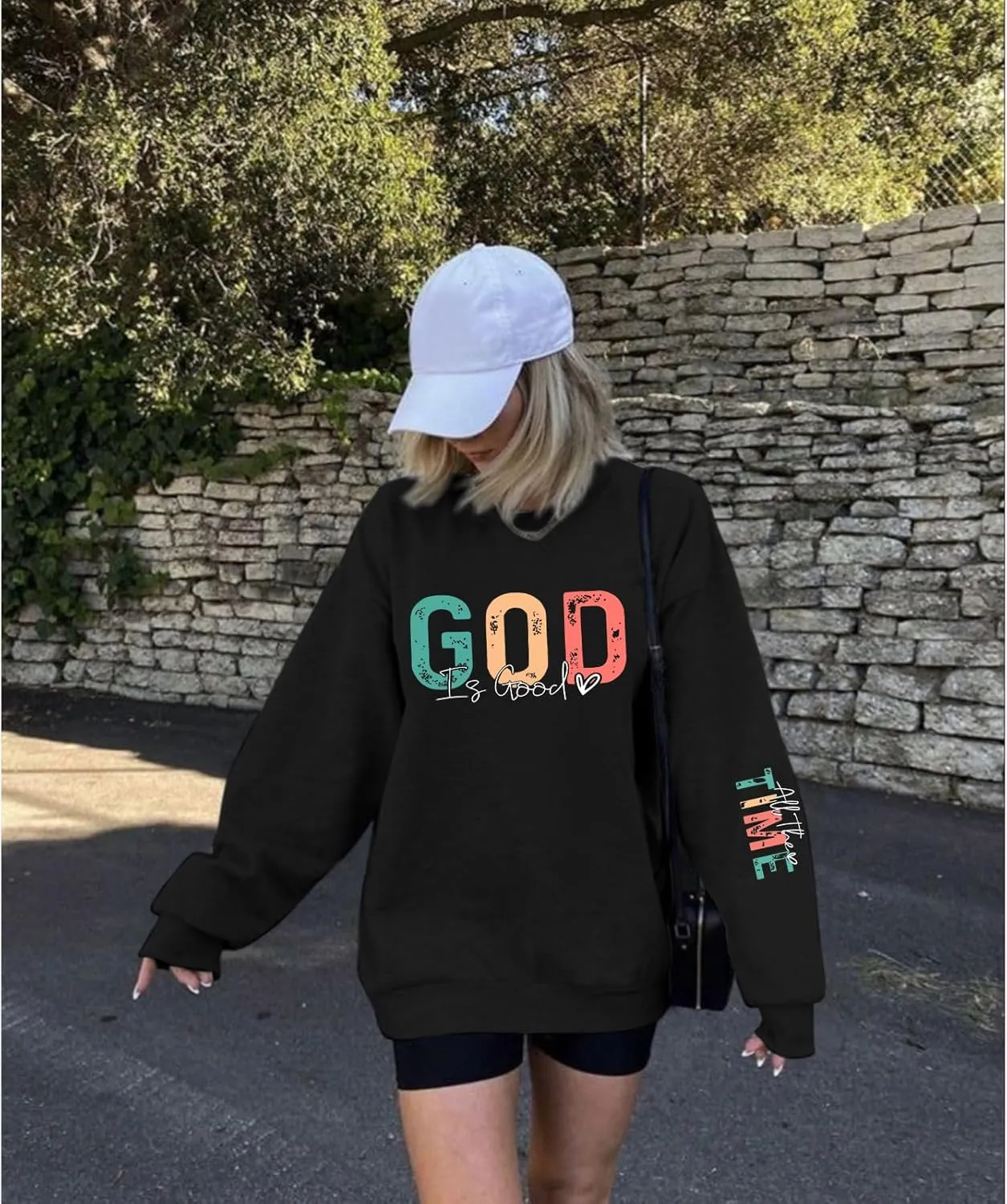 Christian God Is Good Sweatshirt for Women Oversized Religious Jesus Faith Shirts Inspirational Bible Verse Pullover