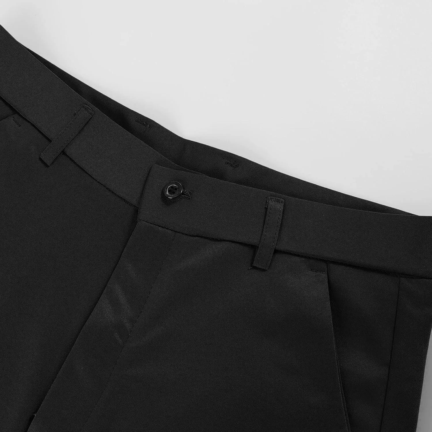 CRNTCEM Stretchy Suit Pants for Men Slim-Fit Flat-Front Formal Dress Pant Tapered Straight Leg Business Office Work Pants