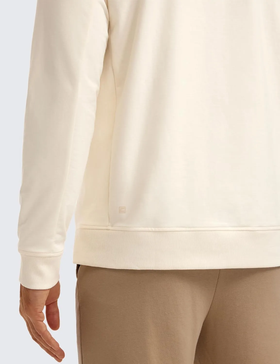 CRZ YOGA Mens Crewneck Sweatshirts French Terry Athletic Workout Sweat Shirts Casual Pullover Tops with Zipper Pocket