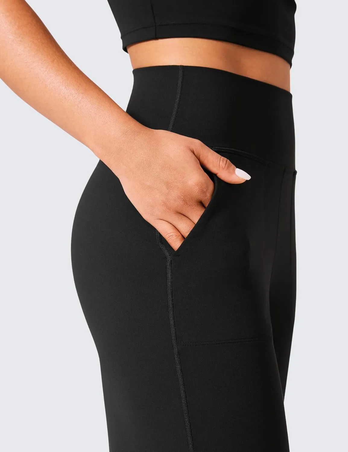 CRZ YOGA Womens Butterlift High Waisted Wide Leg Pants with Pockets 29"/31"/33" - Yoga Lounge Buttery Soft Comfy Casual