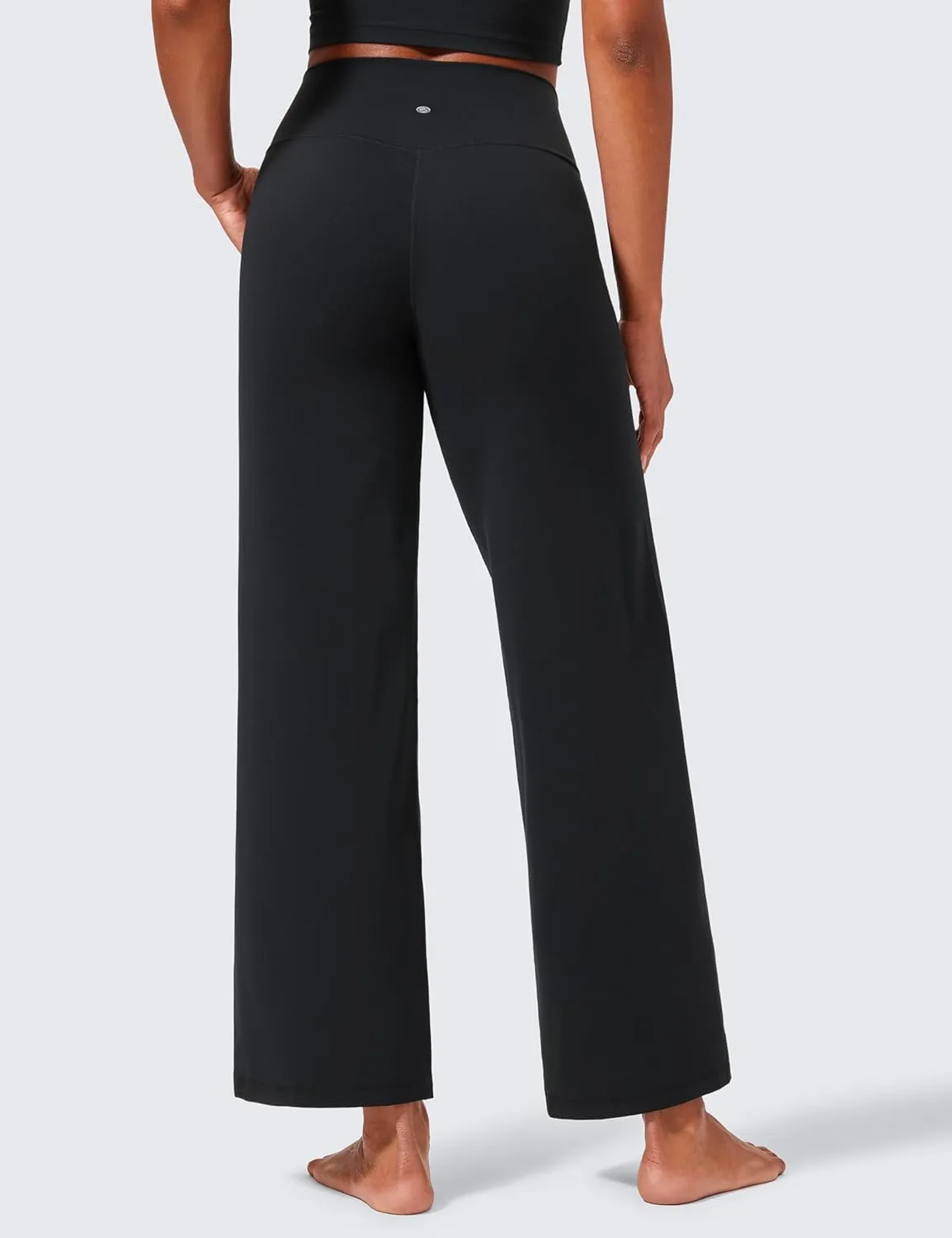 CRZ YOGA Womens Butterlift High Waisted Wide Leg Pants with Pockets 29"/31"/33" - Yoga Lounge Buttery Soft Comfy Casual