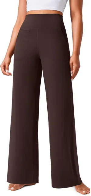 CRZ YOGA Womens Butterlift High Waisted Wide Leg Pants with Pockets 29"/31"/33" - Yoga Lounge Buttery Soft Comfy Casual
