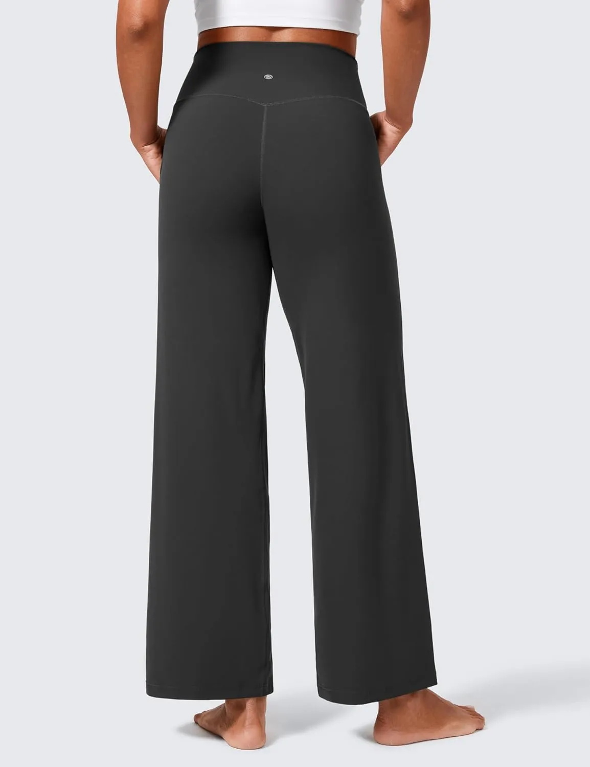 CRZ YOGA Womens Butterlift High Waisted Wide Leg Pants with Pockets 29"/31"/33" - Yoga Lounge Buttery Soft Comfy Casual