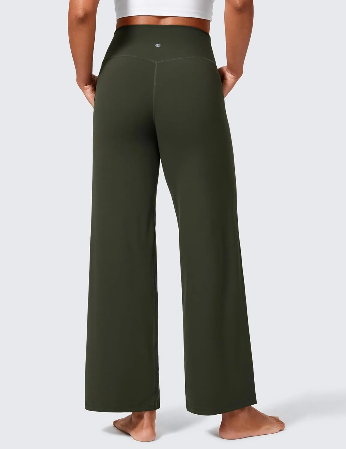 CRZ YOGA Womens Butterlift High Waisted Wide Leg Pants with Pockets 29"/31"/33" - Yoga Lounge Buttery Soft Comfy Casual