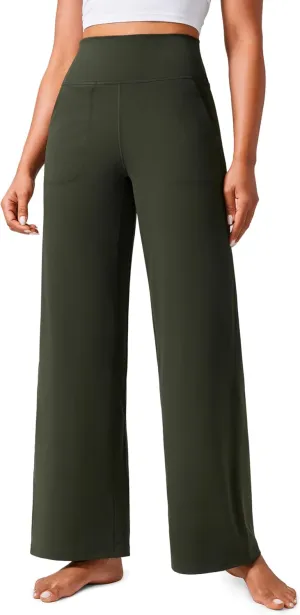CRZ YOGA Womens Butterlift High Waisted Wide Leg Pants with Pockets 29"/31"/33" - Yoga Lounge Buttery Soft Comfy Casual