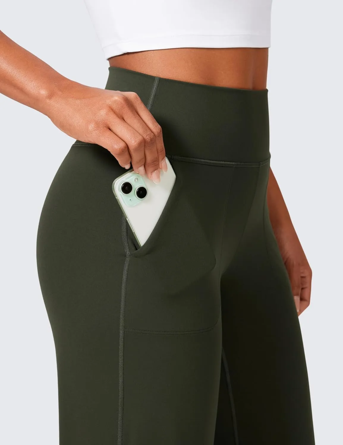 CRZ YOGA Womens Butterlift High Waisted Wide Leg Pants with Pockets 29"/31"/33" - Yoga Lounge Buttery Soft Comfy Casual
