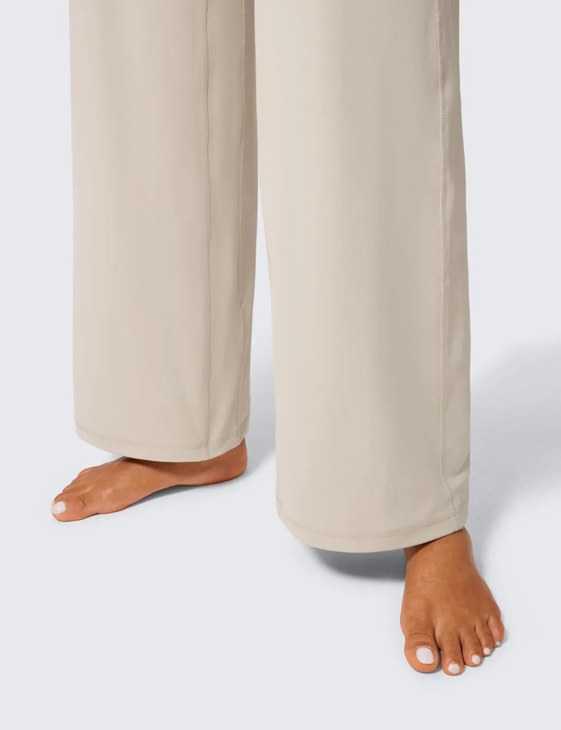 CRZ YOGA Womens Butterlift High Waisted Wide Leg Pants with Pockets 29"/31"/33" - Yoga Lounge Buttery Soft Comfy Casual
