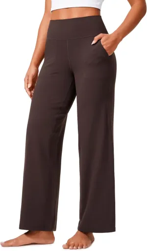 CRZ YOGA Womens Butterlift High Waisted Wide Leg Pants with Pockets 29"/31"/33" - Yoga Lounge Buttery Soft Comfy Casual