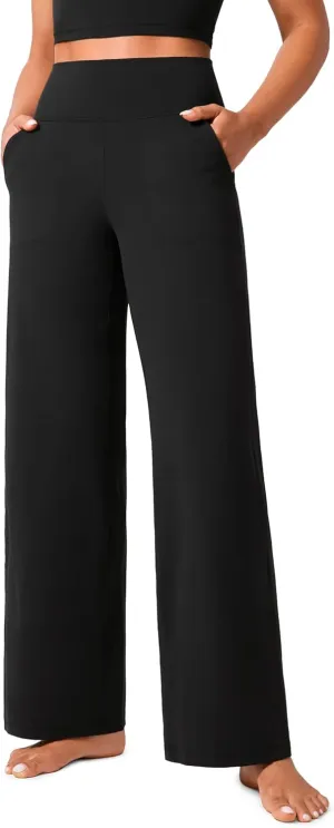 CRZ YOGA Womens Butterlift High Waisted Wide Leg Pants with Pockets 29"/31"/33" - Yoga Lounge Buttery Soft Comfy Casual