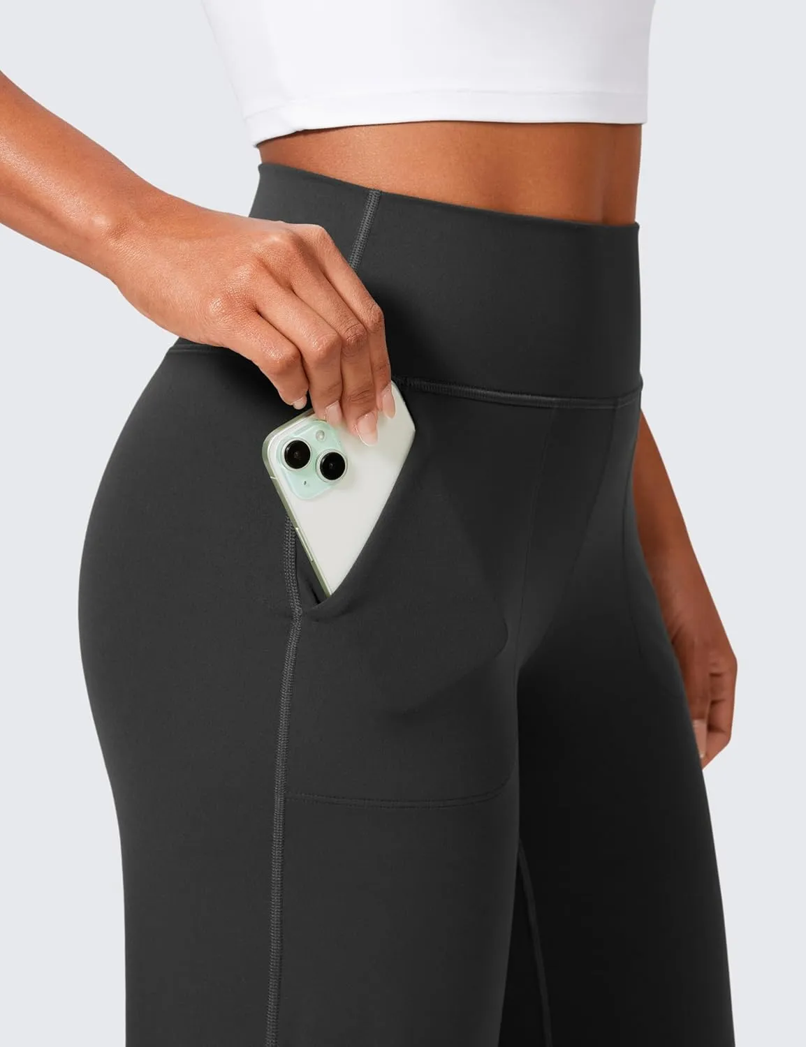 CRZ YOGA Womens Butterlift High Waisted Wide Leg Pants with Pockets 29"/31"/33" - Yoga Lounge Buttery Soft Comfy Casual
