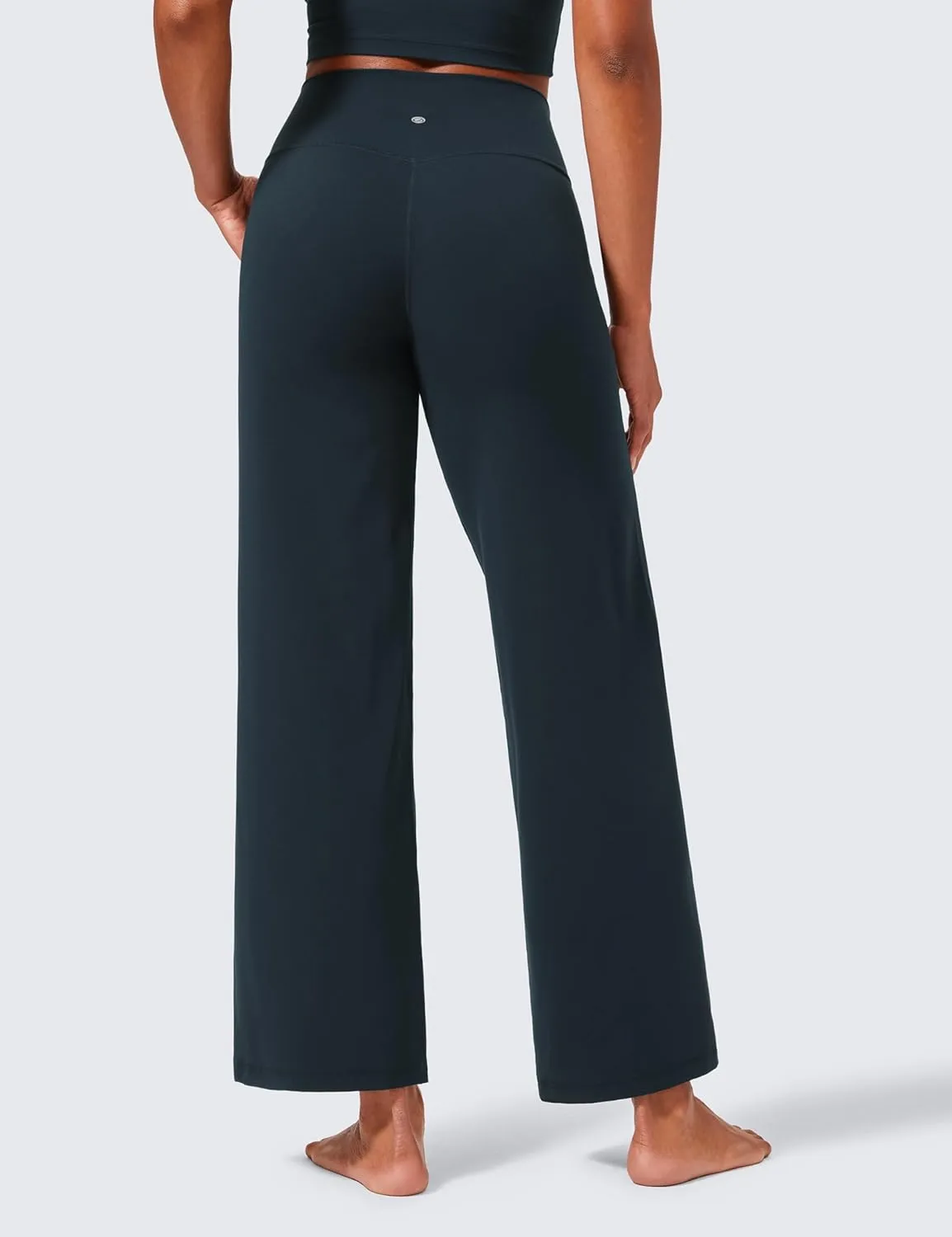 CRZ YOGA Womens Butterlift High Waisted Wide Leg Pants with Pockets 29"/31"/33" - Yoga Lounge Buttery Soft Comfy Casual