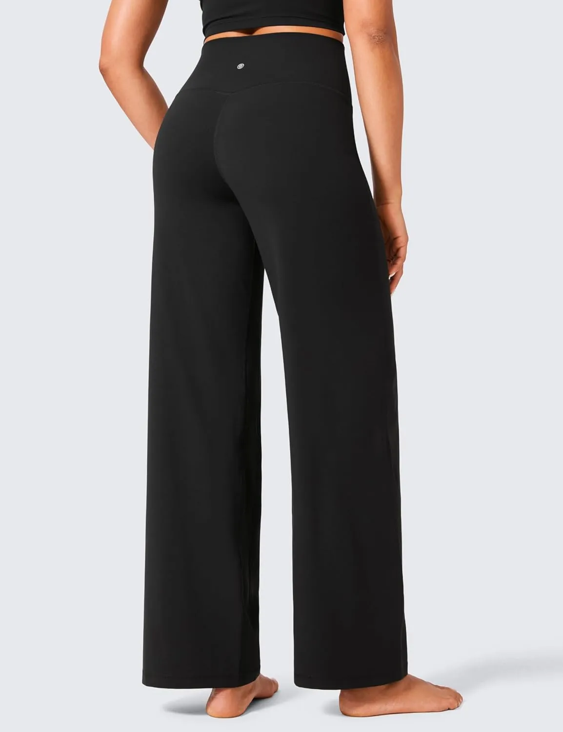 CRZ YOGA Womens Butterlift High Waisted Wide Leg Pants with Pockets 29"/31"/33" - Yoga Lounge Buttery Soft Comfy Casual