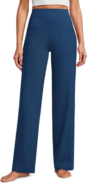 CRZ YOGA Womens Butterluxe High Waist Wide Leg Pants with Pockets 31" - Buttery Soft Comfy Casual Yoga Lounge