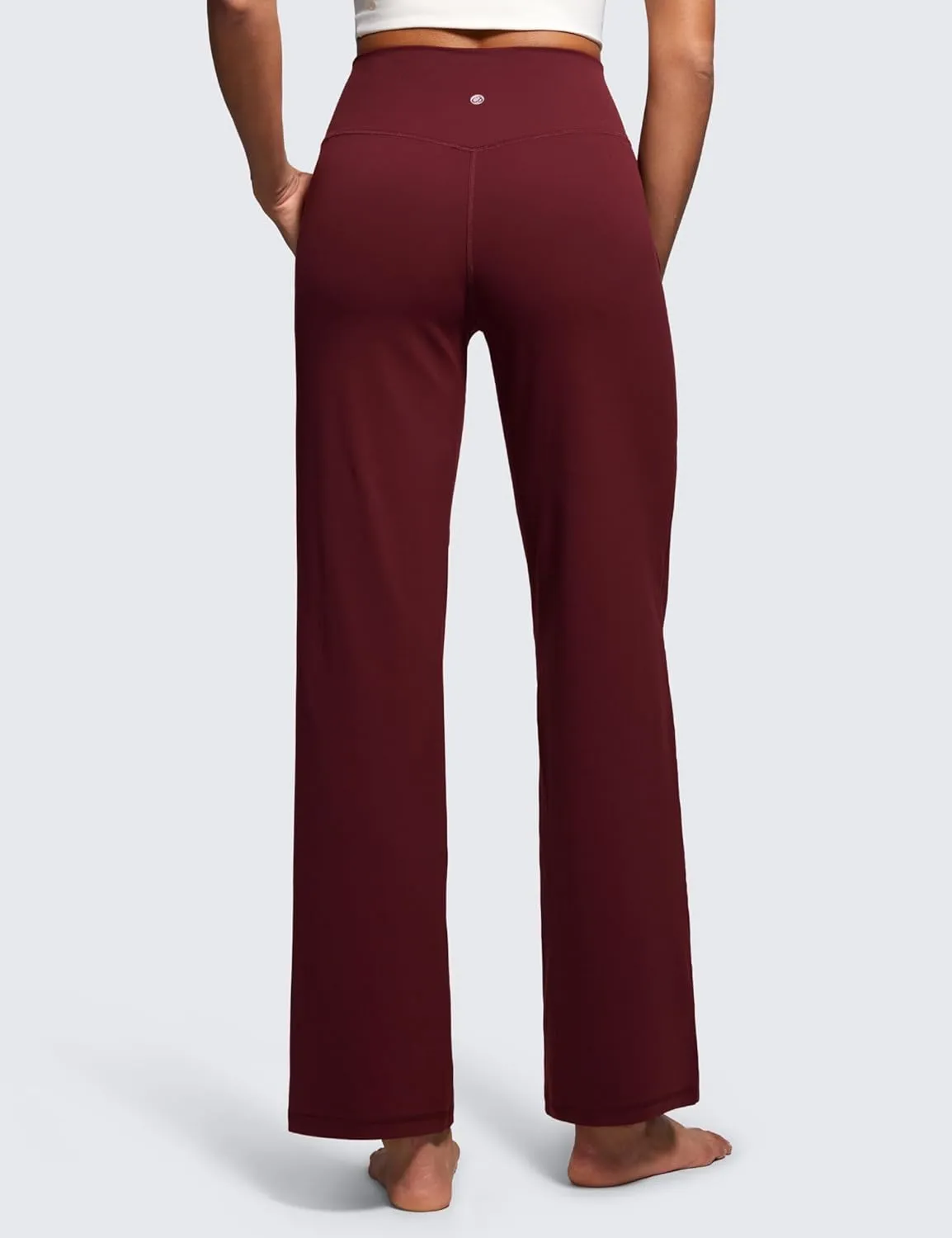 CRZ YOGA Womens Butterluxe High Waist Wide Leg Pants with Pockets 31" - Buttery Soft Comfy Casual Yoga Lounge
