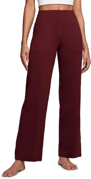 CRZ YOGA Womens Butterluxe High Waist Wide Leg Pants with Pockets 31" - Buttery Soft Comfy Casual Yoga Lounge