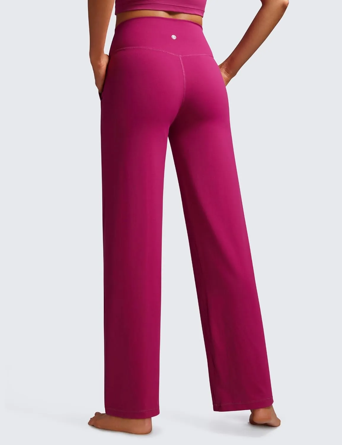 CRZ YOGA Womens Butterluxe High Waist Wide Leg Pants with Pockets 31" - Buttery Soft Comfy Casual Yoga Lounge