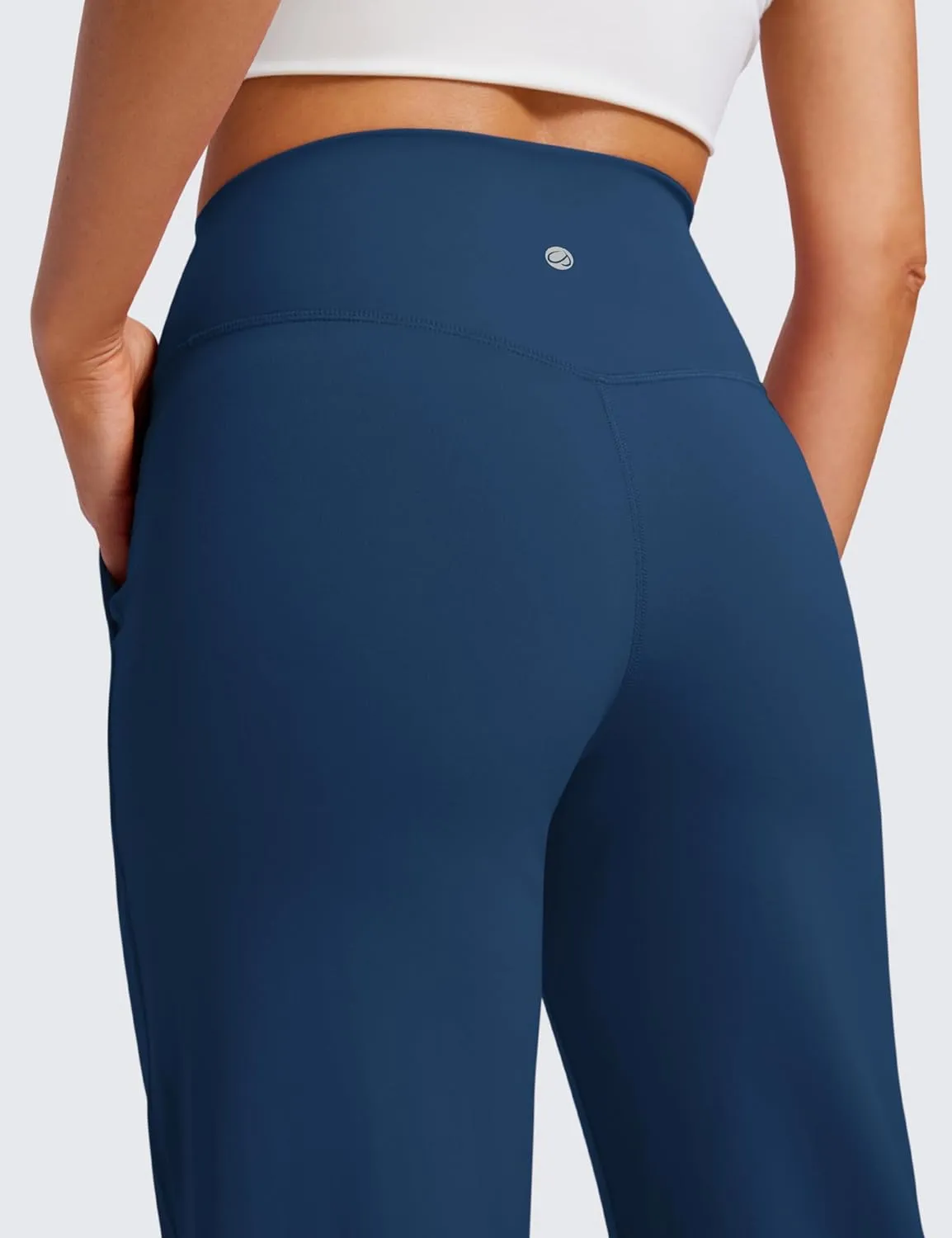 CRZ YOGA Womens Butterluxe High Waist Wide Leg Pants with Pockets 31" - Buttery Soft Comfy Casual Yoga Lounge