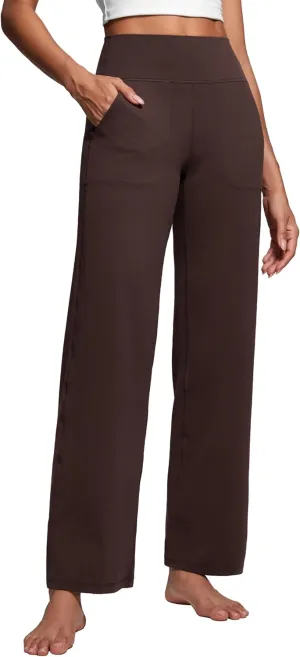 CRZ YOGA Womens Butterluxe High Waist Wide Leg Pants with Pockets 31" - Buttery Soft Comfy Casual Yoga Lounge