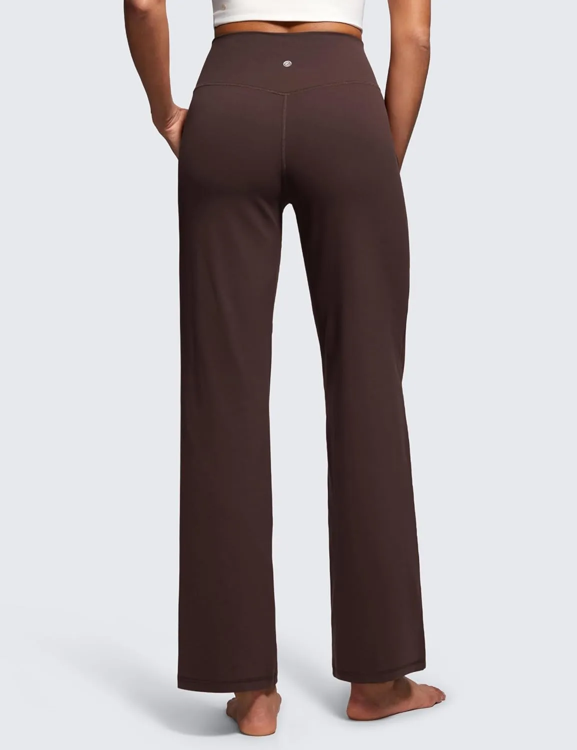 CRZ YOGA Womens Butterluxe High Waist Wide Leg Pants with Pockets 31" - Buttery Soft Comfy Casual Yoga Lounge