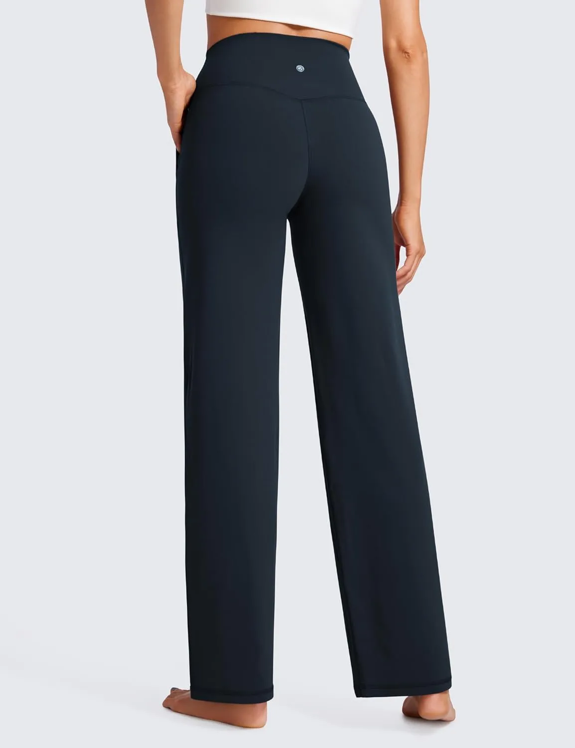 CRZ YOGA Womens Butterluxe High Waist Wide Leg Pants with Pockets 31" - Buttery Soft Comfy Casual Yoga Lounge