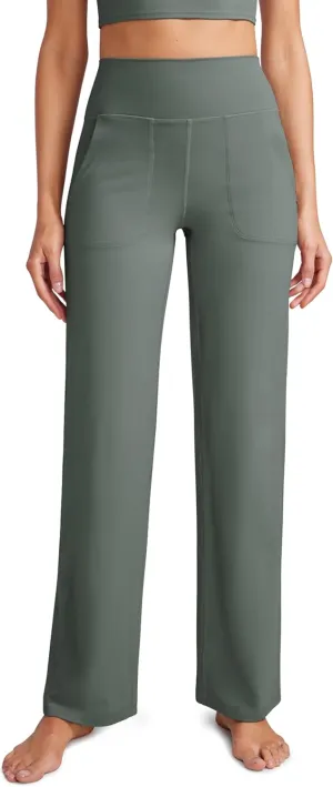 CRZ YOGA Womens Butterluxe High Waist Wide Leg Pants with Pockets 31" - Buttery Soft Comfy Casual Yoga Lounge