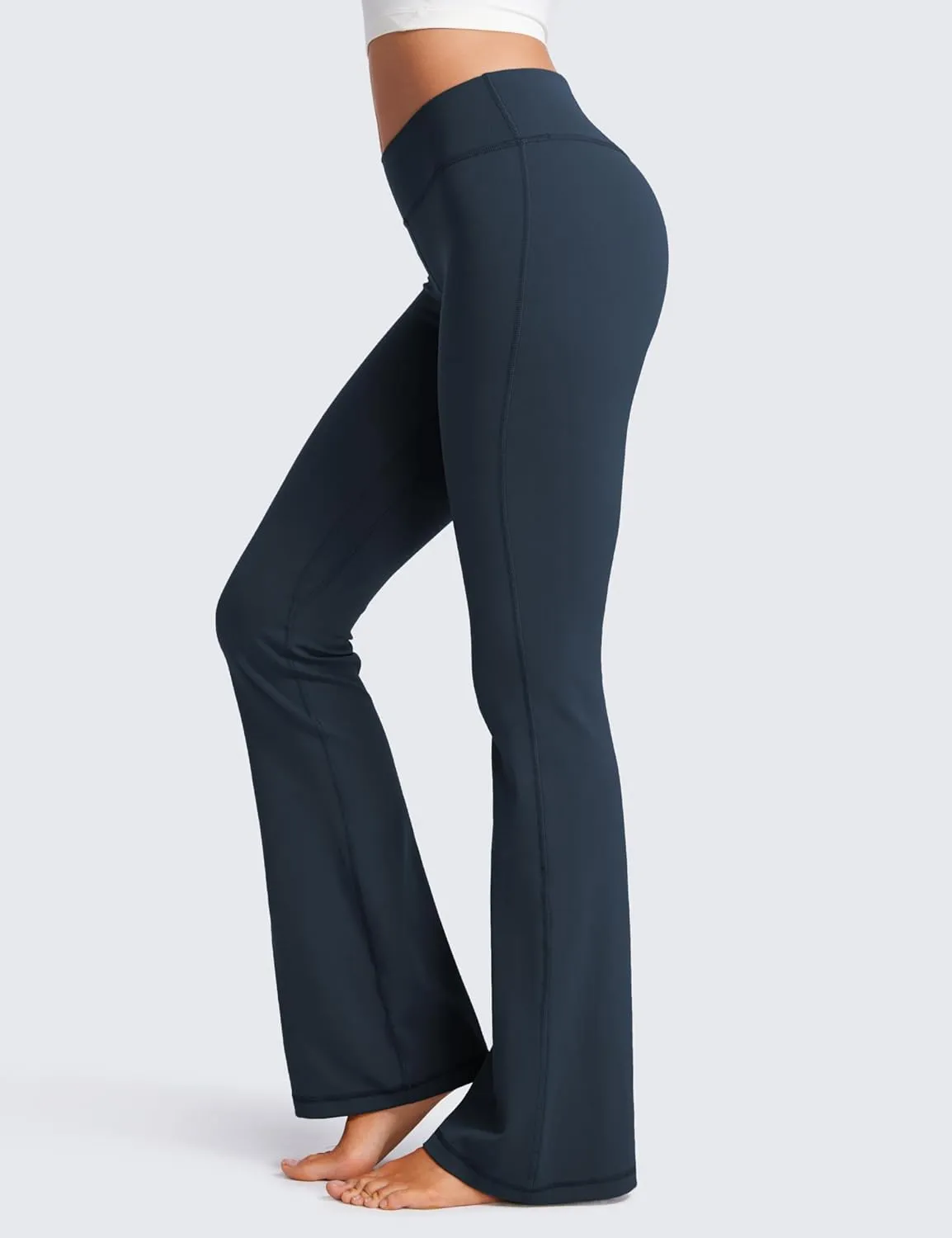 CRZ YOGA Womens Butterluxe Low Rise Flare Leggings 32" - Bootcut Yoga Pants with Pocket Wide Leg Buttery Soft Lounge Casual