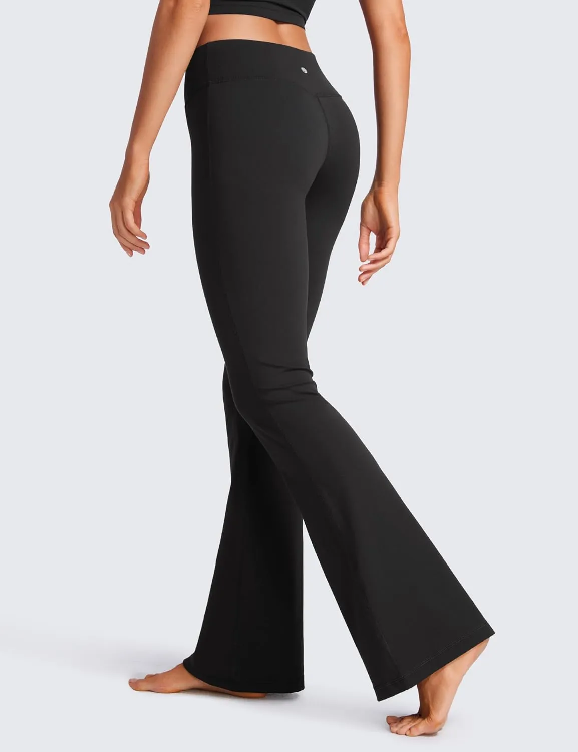 CRZ YOGA Womens Butterluxe Low Rise Flare Leggings 32" - Bootcut Yoga Pants with Pocket Wide Leg Buttery Soft Lounge Casual