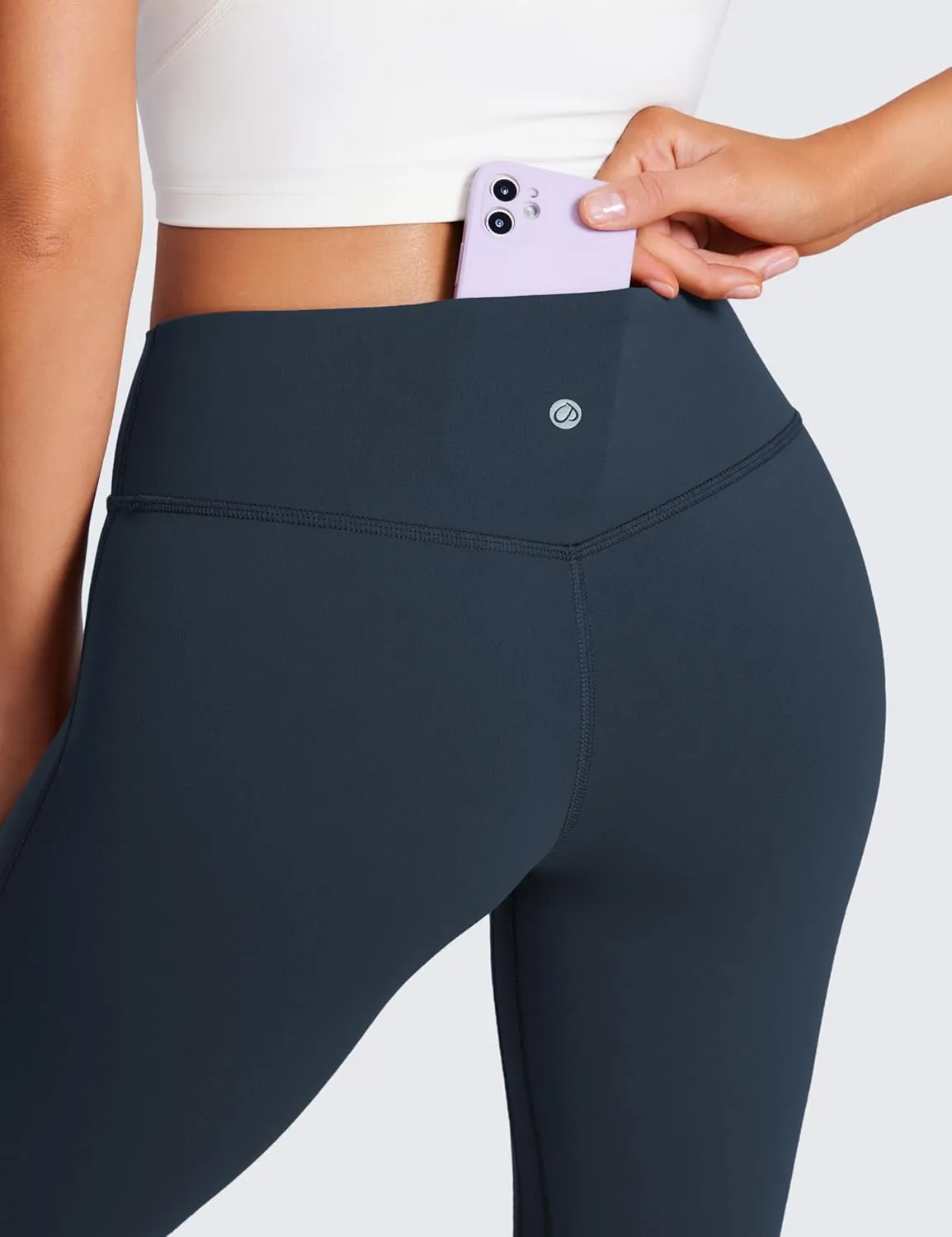 CRZ YOGA Womens Butterluxe Low Rise Flare Leggings 32" - Bootcut Yoga Pants with Pocket Wide Leg Buttery Soft Lounge Casual