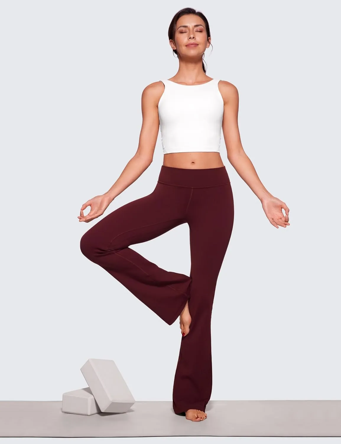 CRZ YOGA Womens Butterluxe Low Rise Flare Leggings 32" - Bootcut Yoga Pants with Pocket Wide Leg Buttery Soft Lounge Casual
